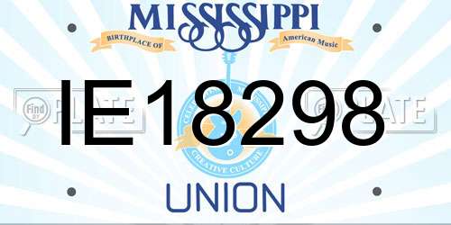 IE18298 Mississippi License Plate