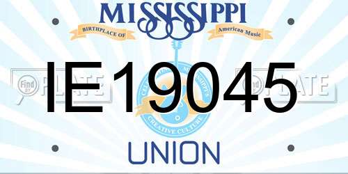 IE19045 Mississippi License Plate