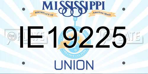 IE19225 Mississippi License Plate