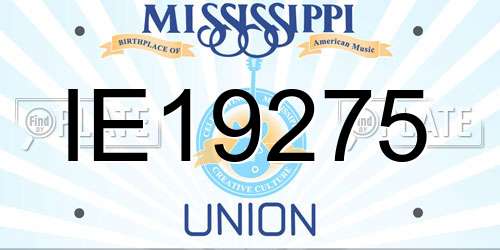 IE19275 Mississippi License Plate