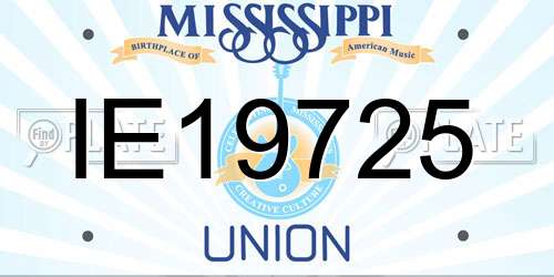 IE19725 Mississippi License Plate