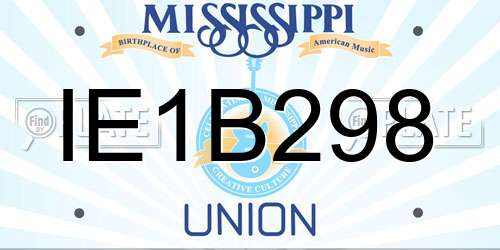IE1B298 Mississippi License Plate