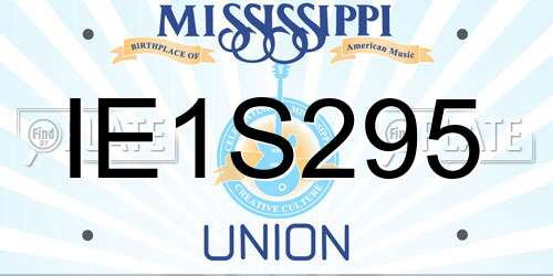 IE1S295 Mississippi License Plate
