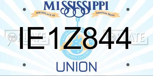 IE1Z844 Mississippi License Plate