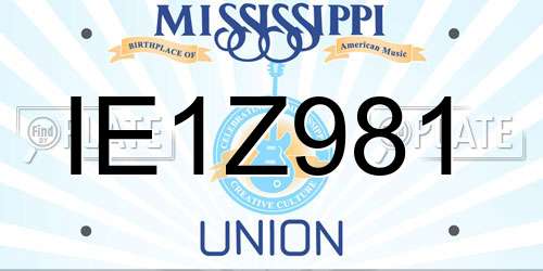 IE1Z981 Mississippi License Plate