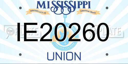 IE20260 Mississippi License Plate