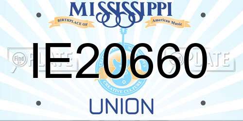 IE20660 Mississippi License Plate