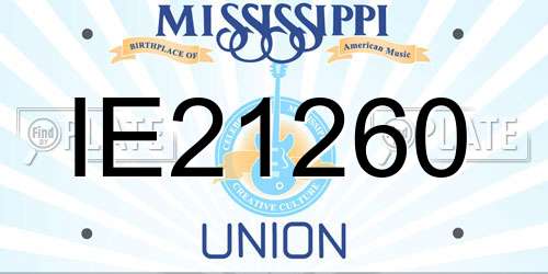 IE21260 Mississippi License Plate