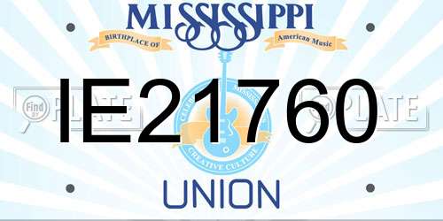 IE21760 Mississippi License Plate