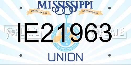 IE21963 Mississippi License Plate