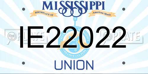 IE22022 Mississippi License Plate