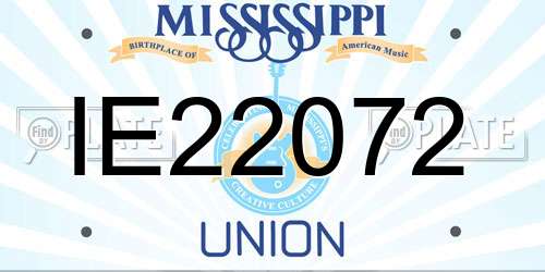 IE22072 Mississippi License Plate