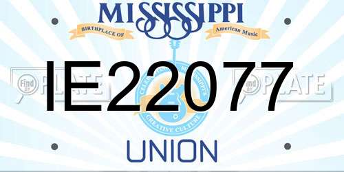 IE22077 Mississippi License Plate