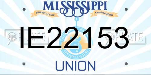 IE22153 Mississippi License Plate