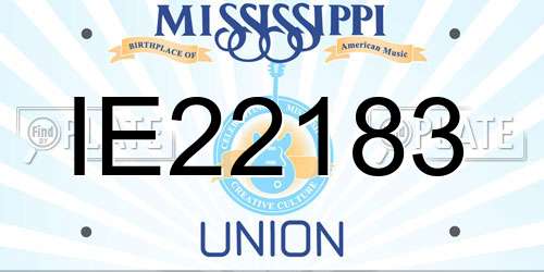 IE22183 Mississippi License Plate