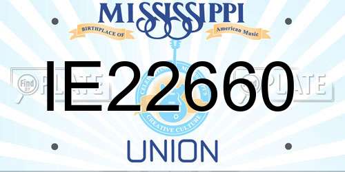 IE22660 Mississippi License Plate