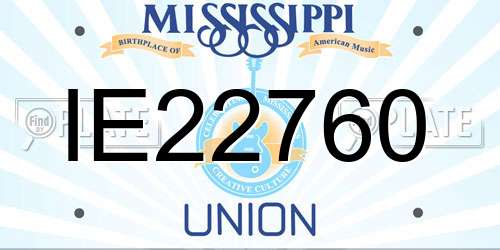 IE22760 Mississippi License Plate