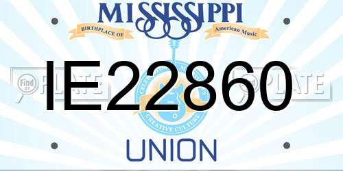 IE22860 Mississippi License Plate
