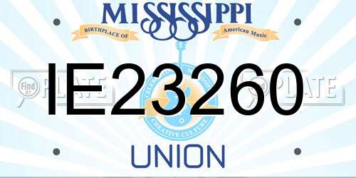 IE23260 Mississippi License Plate
