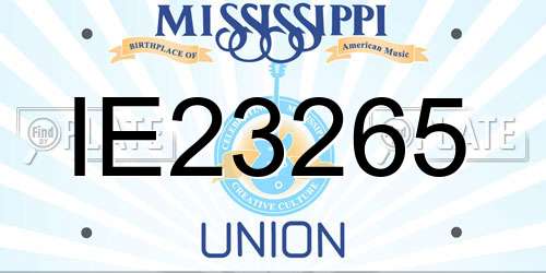 IE23265 Mississippi License Plate