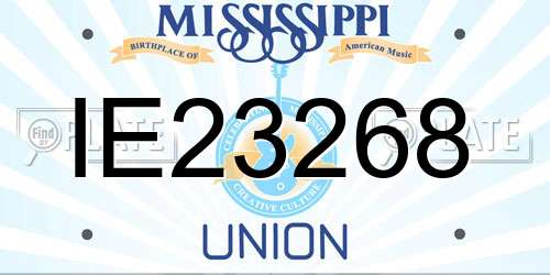 IE23268 Mississippi License Plate