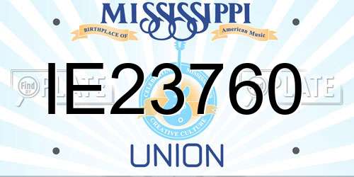 IE23760 Mississippi License Plate