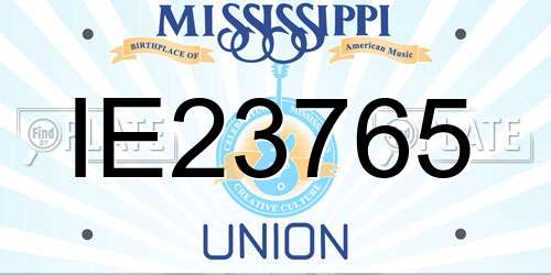IE23765 Mississippi License Plate