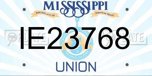 IE23768 Mississippi License Plate