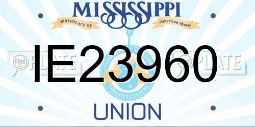 IE23960 Mississippi License Plate