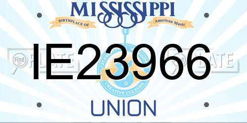 IE23966 Mississippi License Plate