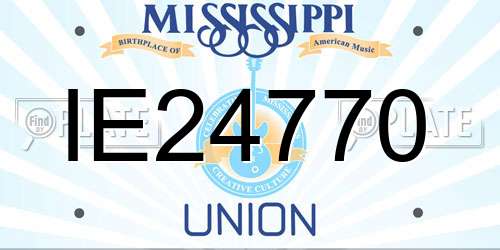 IE24770 Mississippi License Plate