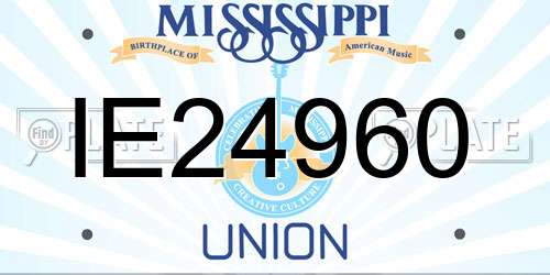 IE24960 Mississippi License Plate