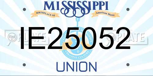 IE25052 Mississippi License Plate