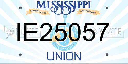 IE25057 Mississippi License Plate