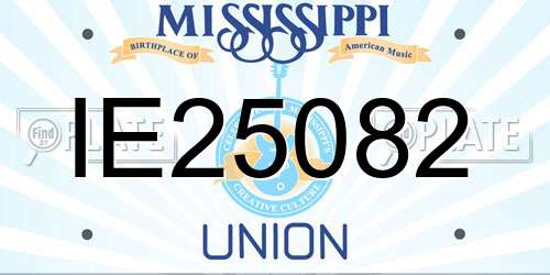 IE25082 Mississippi License Plate