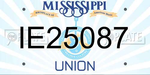 IE25087 Mississippi License Plate