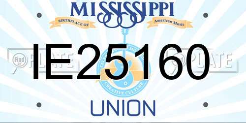 IE25160 Mississippi License Plate