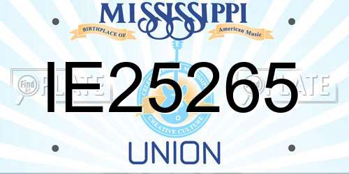 IE25265 Mississippi License Plate