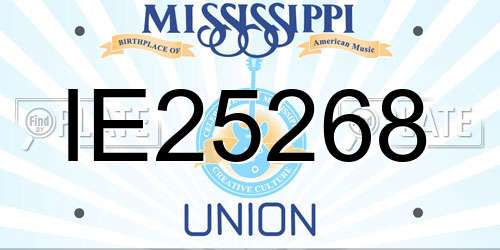 IE25268 Mississippi License Plate