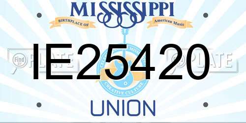IE25420 Mississippi License Plate