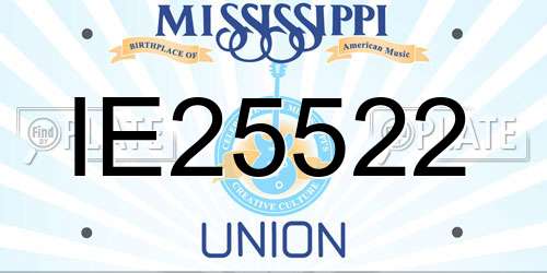 IE25522 Mississippi License Plate