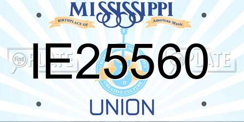 IE25560 Mississippi License Plate