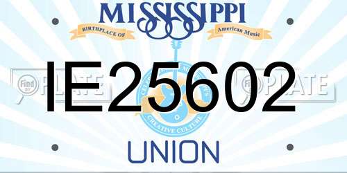 IE25602 Mississippi License Plate