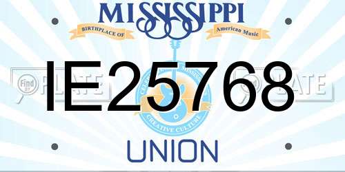 IE25768 Mississippi License Plate