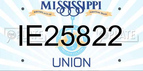 IE25822 Mississippi License Plate