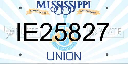 IE25827 Mississippi License Plate