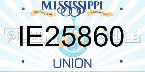 IE25860 Mississippi License Plate