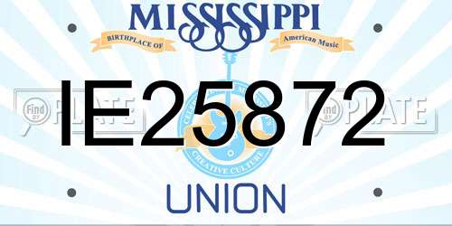 IE25872 Mississippi License Plate