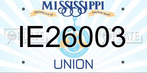 IE26003 Mississippi License Plate
