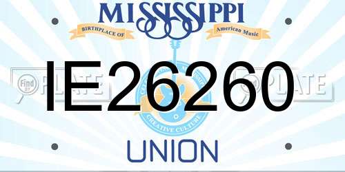 IE26260 Mississippi License Plate